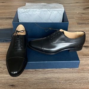 NWT Jack Erwin Black Dress Leather Shoes Brogue Cap Toe Oxford Made in Portugal
